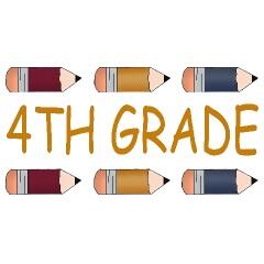 Fourth Grade Math cartoon pencils lined up