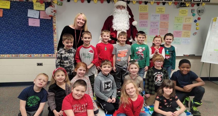 Mrs. Rackovan's Class with Santa
