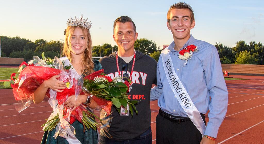 Homecoming King and Queen with Mr. Porcello
